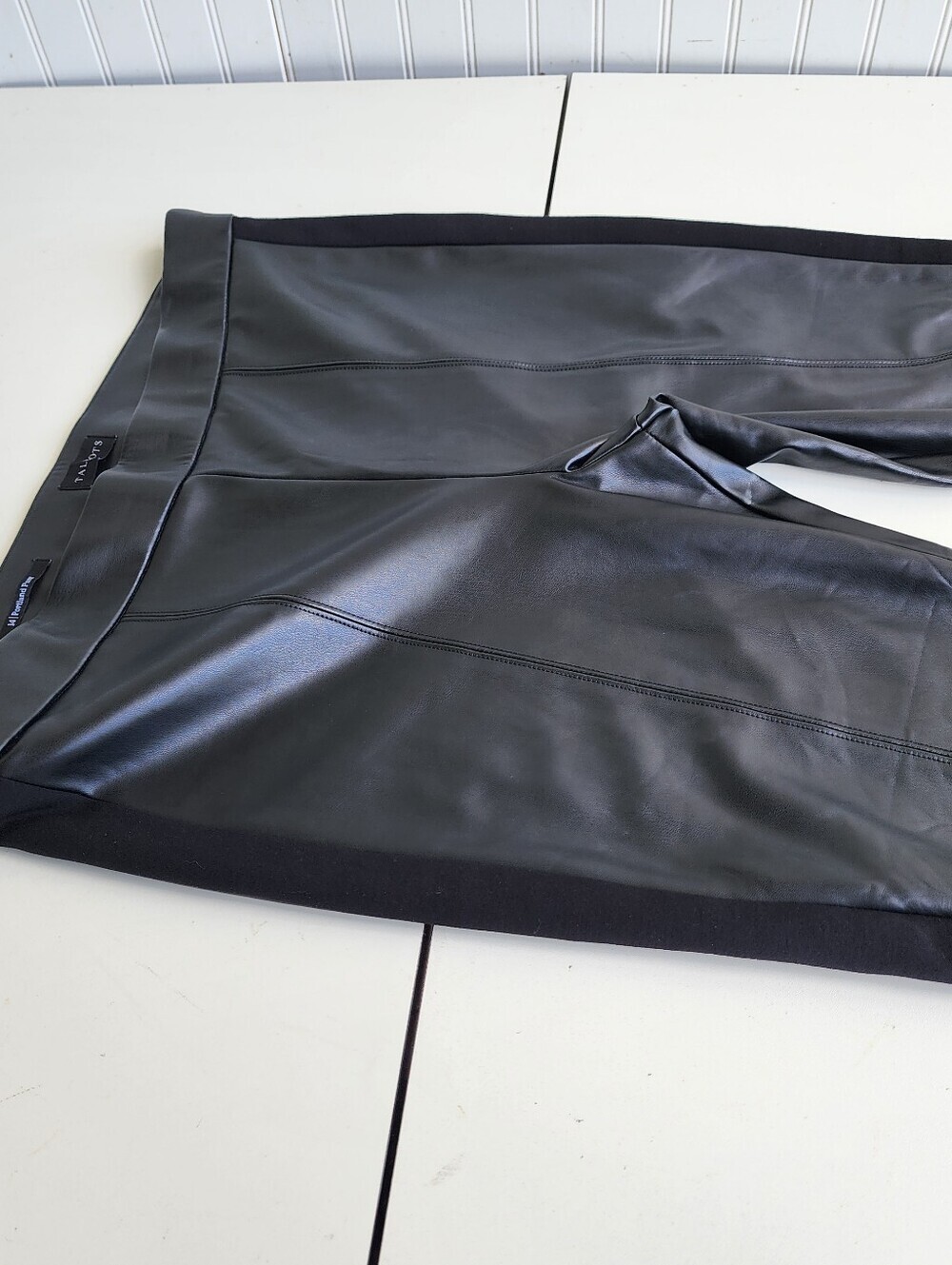 Talbots Portland Faux Leather Leggings Womens Skinny Pants Stretch Black Sz 14 - Picture 7 of 16